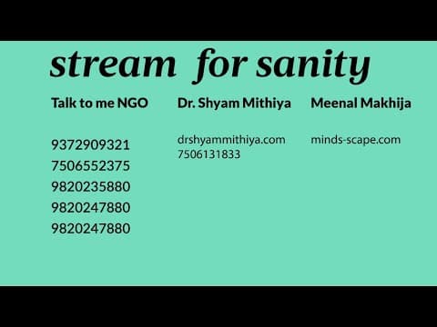 🔴 Stream For Sanity with Neville Shah | Special Episode: #WorldMentalHealthWeek | #MentalHealth